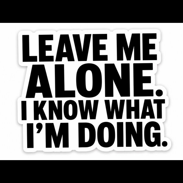Leave Me Alone. I Know What I'm Doing.